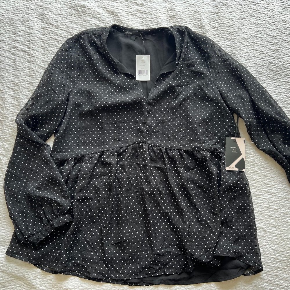 Gibson Polka Dot Blouse - Size L